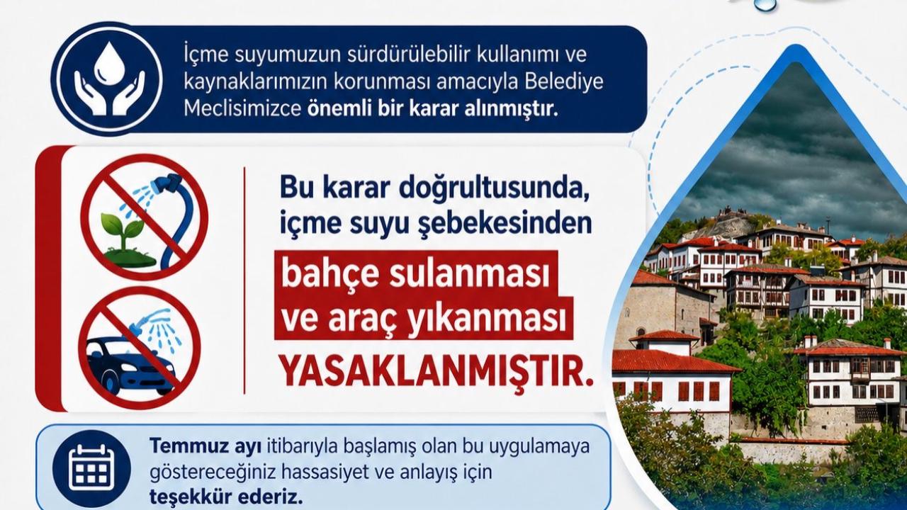 Şebeke suyu ile bahçe sulamak ve araç yıkamak yasak
